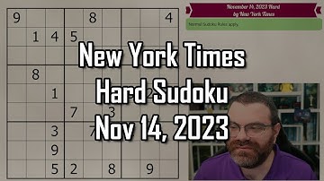 NYT Hard Sudoku Walkthrough | November 14, 2023