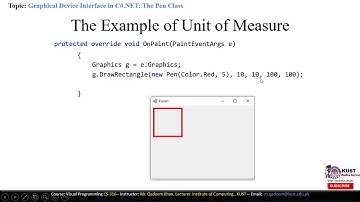 Lecture 28  Visual Programming  Graphical Device Interface in C# NET Pen Class