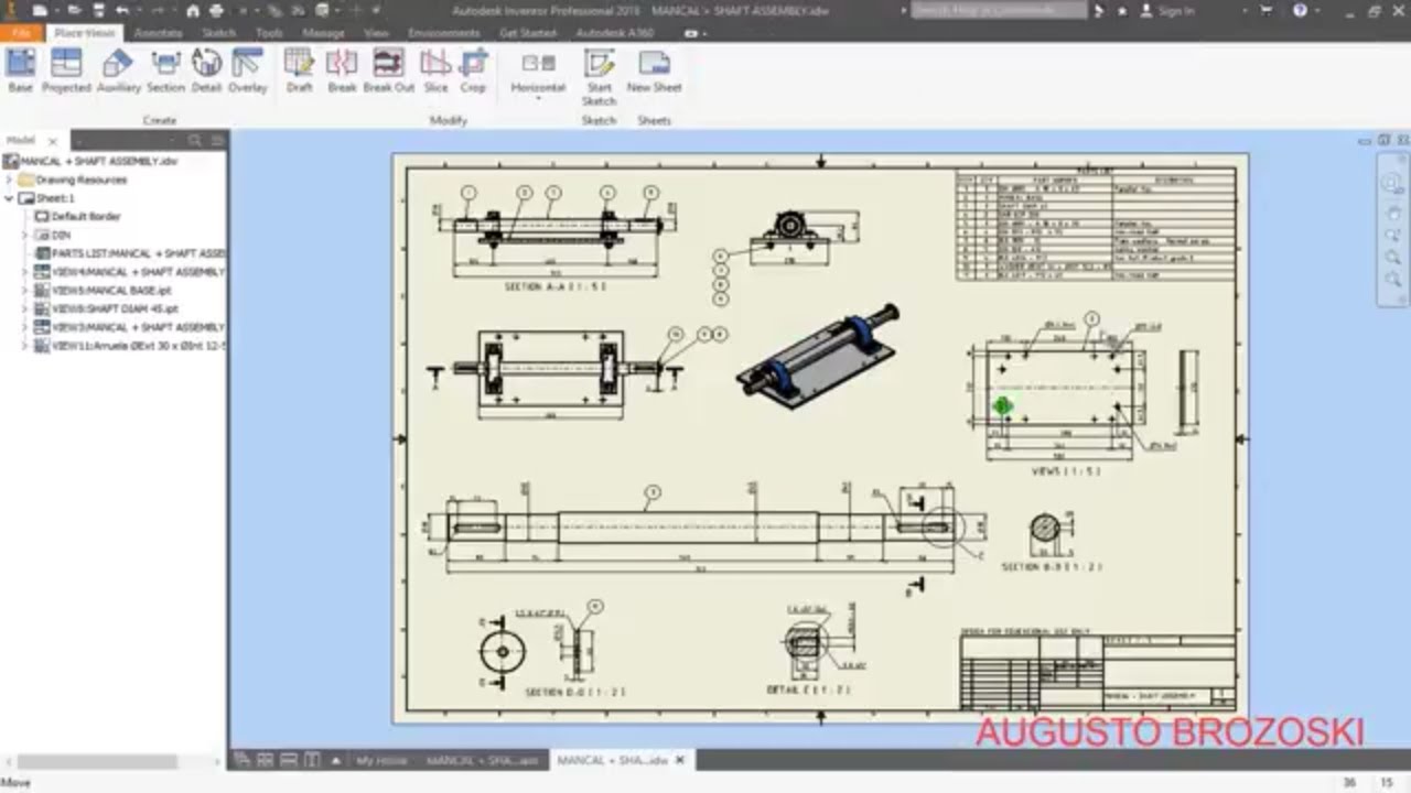 AUTODESK INVENTOR CENTRIFUGAL FAN 06 - 10 - DRAWING Parte 01 - YouTube