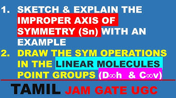 (TAMIL) IMPROPER AXIS OF SYMMETRY (Sn) WITH EXAMPLE LINEAR MOLECULES POINT GROUPS DIAGRAM EXAMPLES