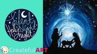 nativity painting simple paint silhouette christmas easy paintings acrylics canvas acrylic diy project createful basic paintingvalley