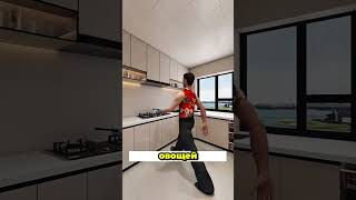 Умная переделка кухни без потери места #кухня #ремонт