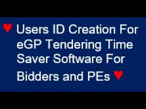 01A User ID Creation for eGP Tendering Software