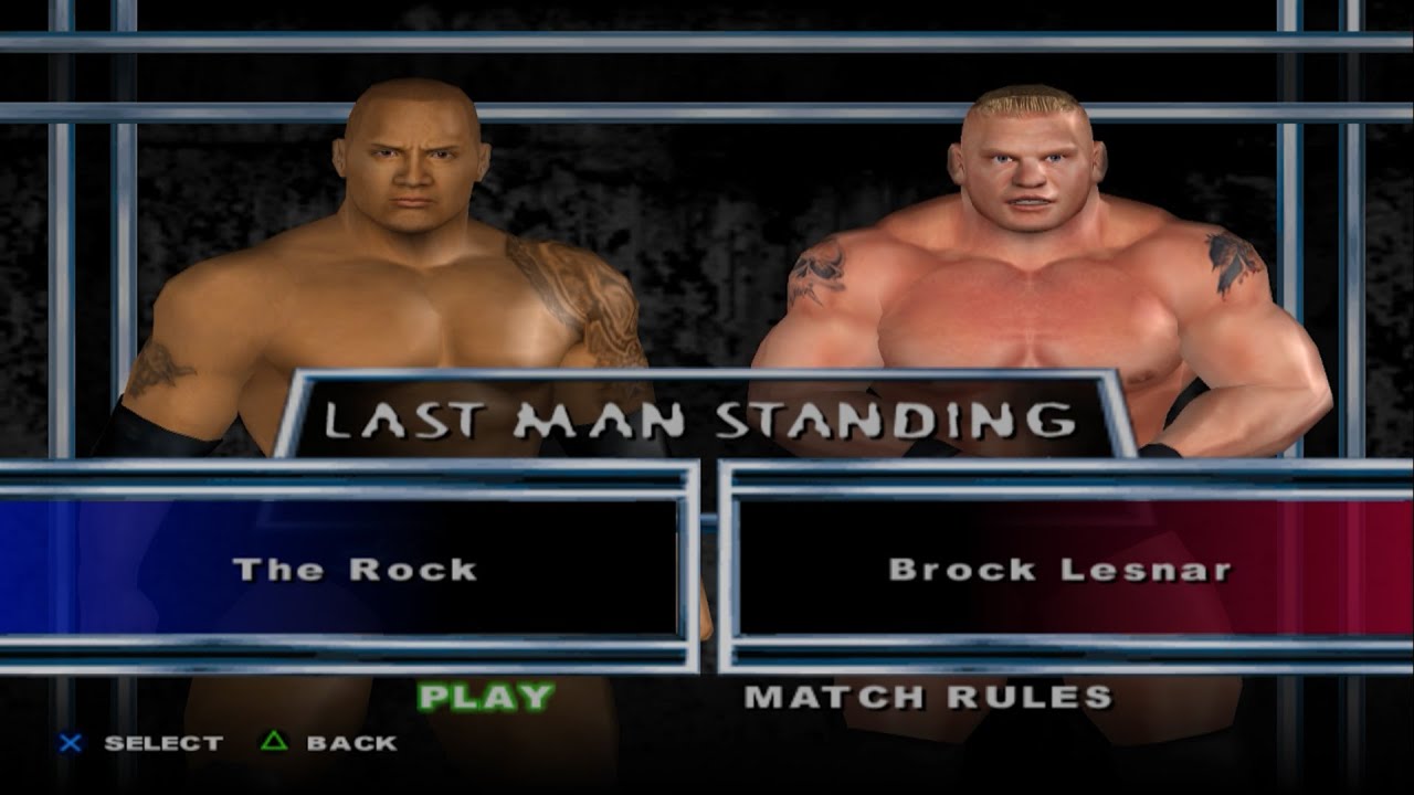 WWE SmackDown! Here Comes the Pain - The Rock VS Brock Lesnar (LAST MAN STANDING)
