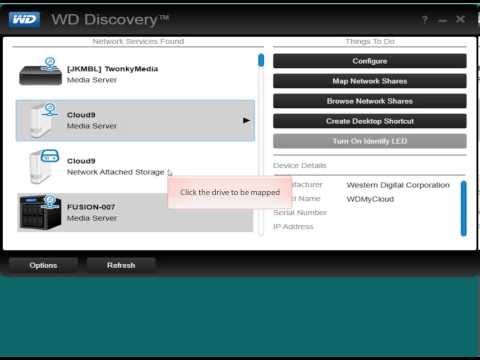WD My Cloud, Mapping a Network Share Manually