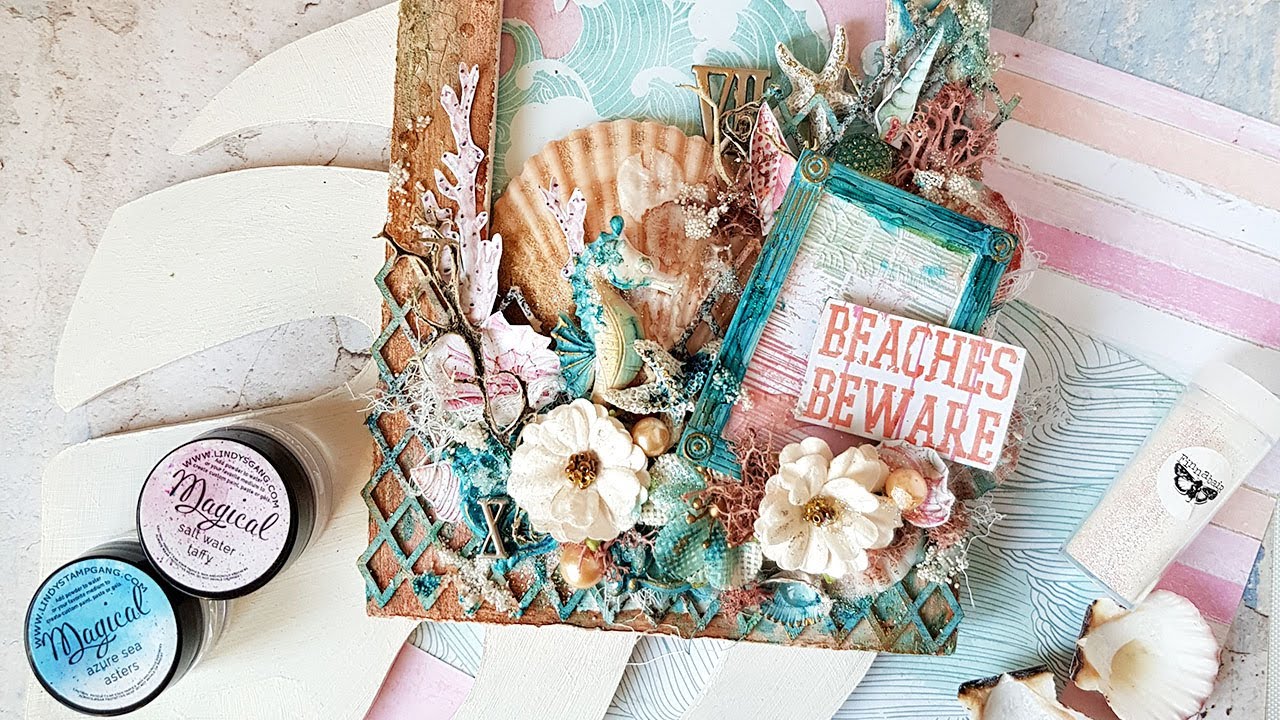 Step by step Mixed media frame for Lindy's - YouTube