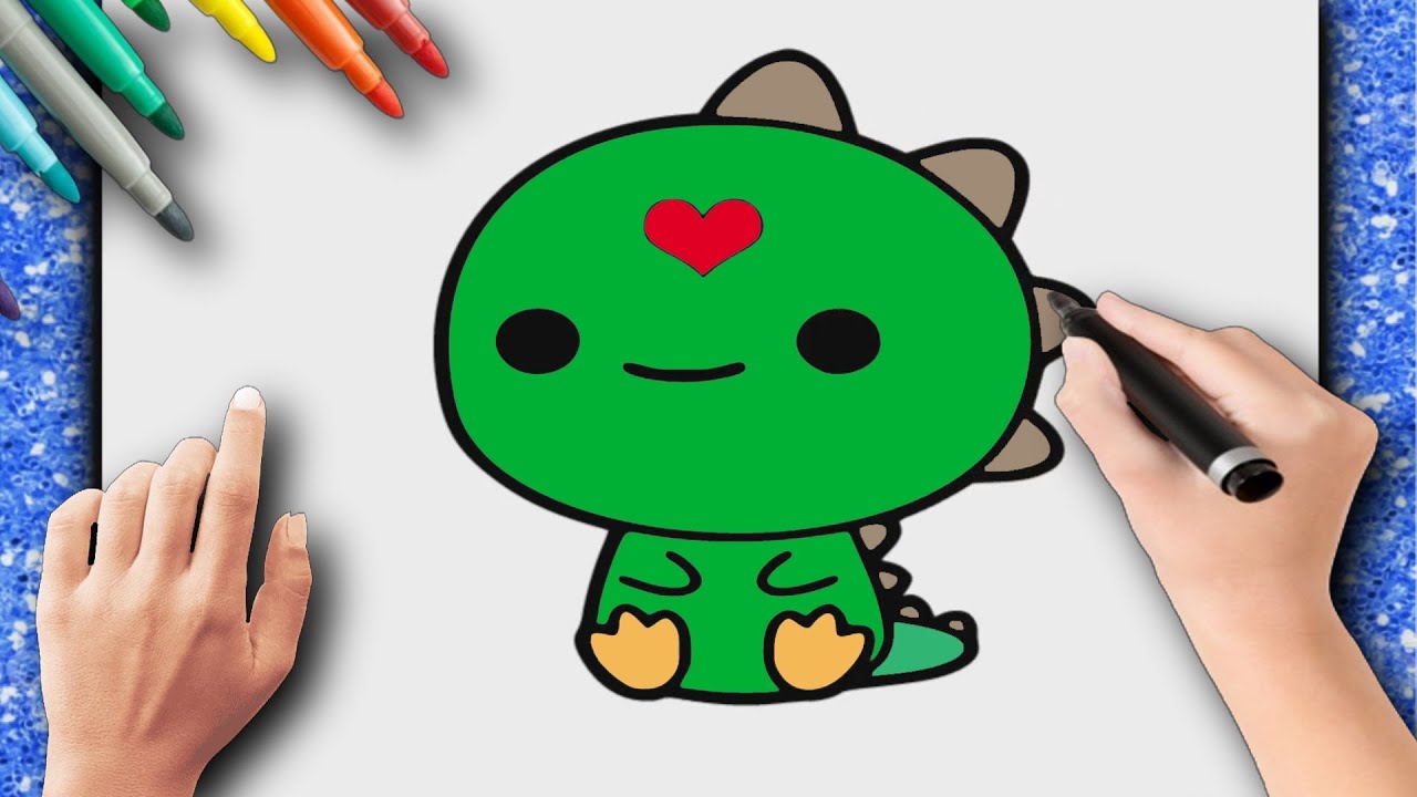 COMMENT DESSINER UN BÉBÉ DINOSAURE ? DESSIN ÉTAPE PAR ÉTAPE - DESSIN