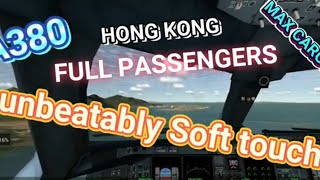 Real Flight Simulator|A380|Max Load| Soft Landing|Hong Kong|Manual, No Hud! screenshot 5