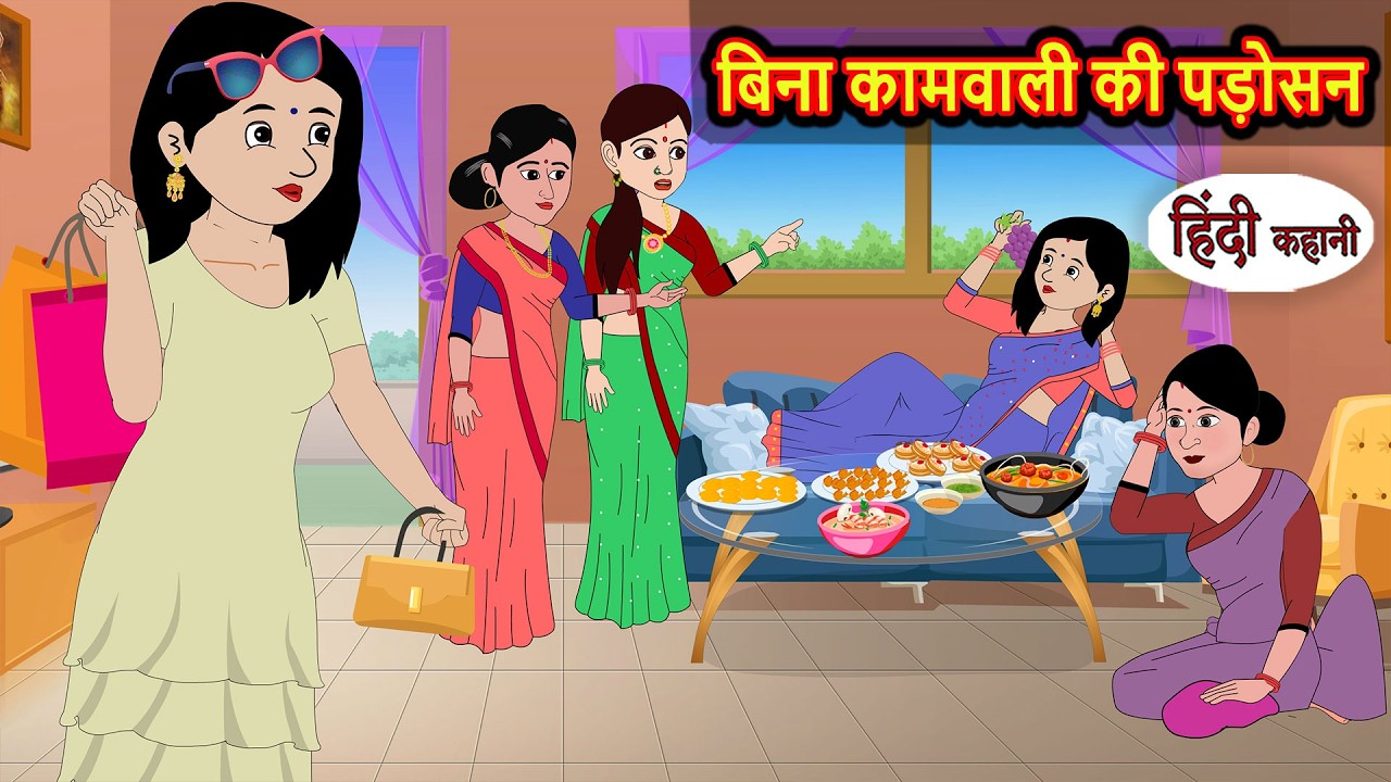 बिना कामवाली की पड़ोसन | Bedtime Stories | Moral Story | Kahani | Stories in Hindi Funny Comedy
