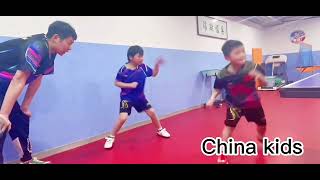 China table tennis  footwork training for kids.