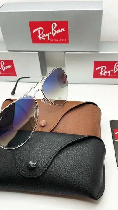 Очки Ray Ban Aviator (серебряная оправа и сине-серые линзы с градиентом ...