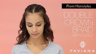 Prom Hairstyle: Double Crown Braid With Waves