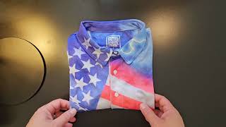 Golf polo with American flag theme   review