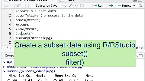 Create a subset data using R; subset() in R; filter function from dplyr