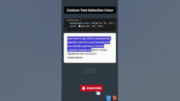 Customizing Text Selection Color | Web Development  #programming #webdevelopment #tailwindcss #css