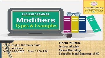 H.S.C | English 2nd Paper| Grammar -Modifiers | Lecture -01 | Rano Sir