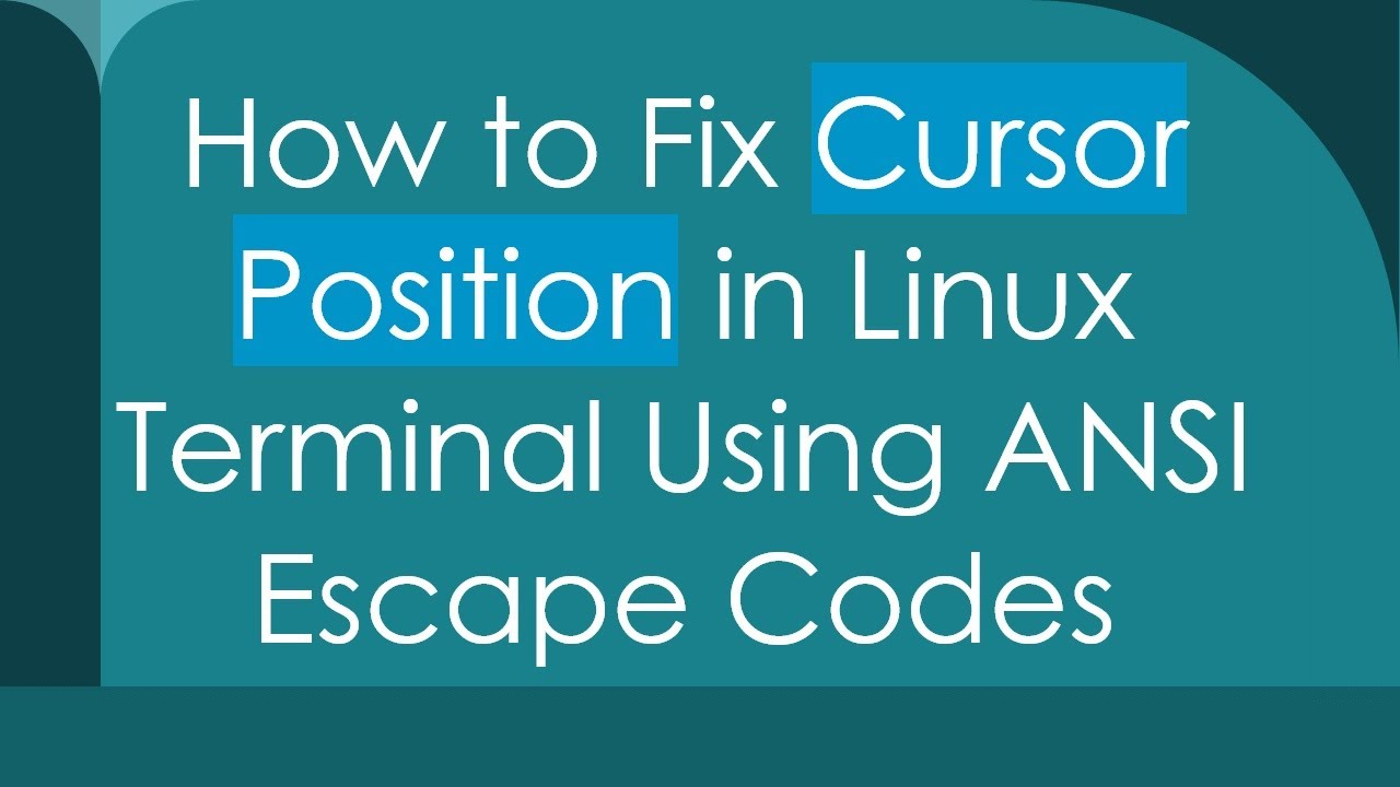 How to Fix Cursor Position in Linux Terminal Using ANSI Escape Codes