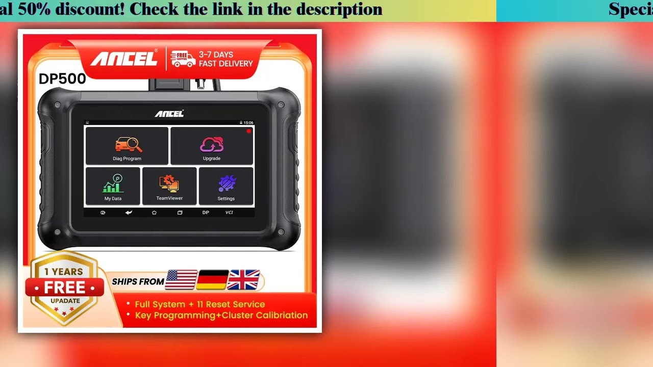 Deal ANCEL DP500 OBD2 Car Diagnostic Tools Professional Key Programmer Immobilizer Cluster Calibriat