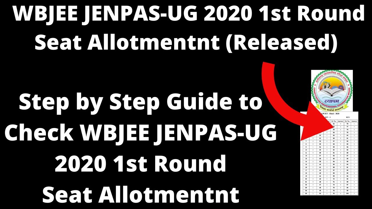 WBJEE JENPAUH 2020 Seat Allotment (Released) - How to Check WBJEE JENPAUH 2020 Seat Allotment Online