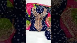 New Arrival New Design   2022   Hand Made Chunri KUNDUN Gotta Suits* ??abic :-PAkistani Chiffon