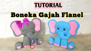 Cara Membuat Boneka Gajah dari Kain Flanel (beserta polanya) || How To Make Elephant Doll