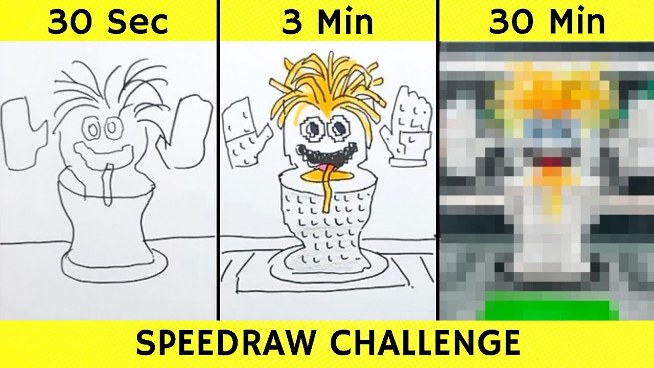 Drawing SPAGHETTI TUALETTI in 30 sec, 3 min, and 30 min | Steal a Brainrot | Fendraw