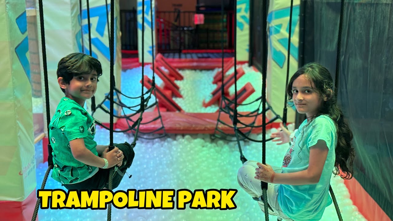 Marwah & Abdul Rahman at the Trampoline park || @AbdulRahmankAdventures 