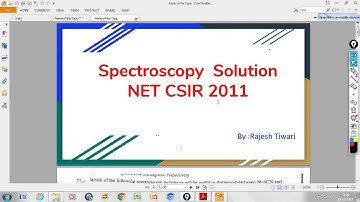 Spectroscopy Solution 2011 June and DECEMBER
