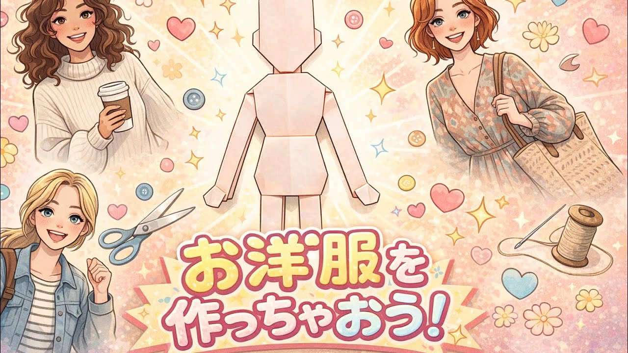 折り紙きせかえ人形#33 カジュアルコーデ