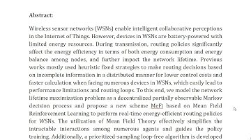 MeFi Mean Field Reinforcement Learning for Cooperative Routing in Wireless Sensor Network