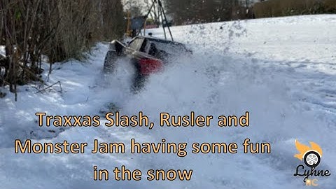 RC Bash: Fun in the snow with Traxxas Rustler, Slash and Monster Jam