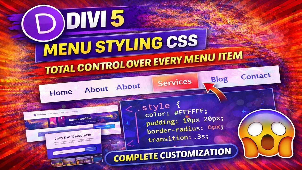 Divi 5 Menu Styling with CSS – Total Control Over Every Menu Item - YouTube