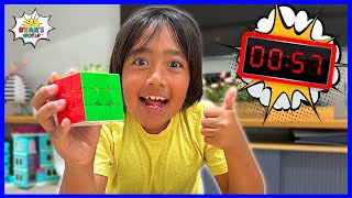 Ryan solved Rubik's Cube Under 1 mins Challenge!! screenshot 3