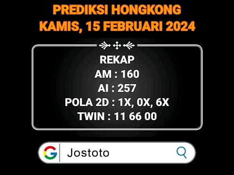 Prediksi hk 15 Februari 2024 | bocoran hk malam ini Kamis  | rumus hk jitu #prediksihk #hk