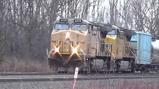 CSX B791 with Union Pacific Power at Weedsport Pump Road...3-29-2025