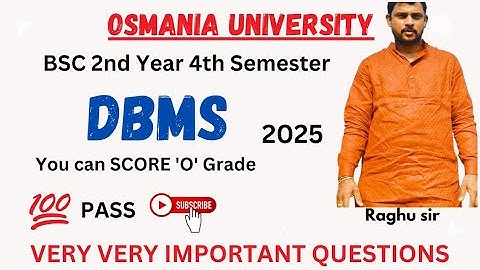 DBMS IMPORTANT QUESTIONS 2025 | BSC 4th SEMESTER
