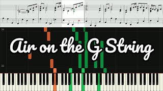 Air on the G String | Johann Sebastian Bach | Piano Tutorial With Sheet