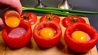 Just put an egg in a tomato and you will be amazed! breakfast recipe.