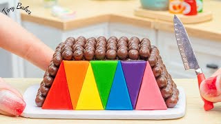 Rainbow Chocolate Cake 🌈 Trapezium Tiny Chocolate Rainbow Cake | Tiny Baker
