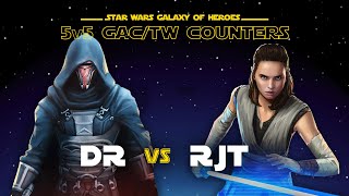 5v5 - Undersize Darth Revan vs Rey (JT) + Heroes | SWGOH GAC DR vs RJT Counter