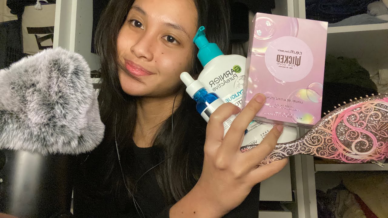 ASMR doing your skincare roleplay - layered sounds