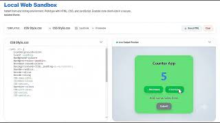 Local Web Sandbox – Build and Preview HTML, CSS & JavaScript Instantly