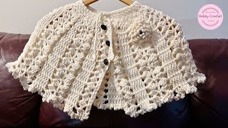 Beige crochet cape step by step Right-handed version