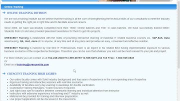 Crescent IT Solutions Online IT Training and Placement Services
