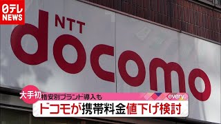 大手初…ＮＴＴドコモ値下げ検討、他社は？（2020年12月1日放送「news every.」より）