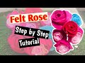 How to make felt roses - Simple &amp; Easy Flower/ Bouquet💐