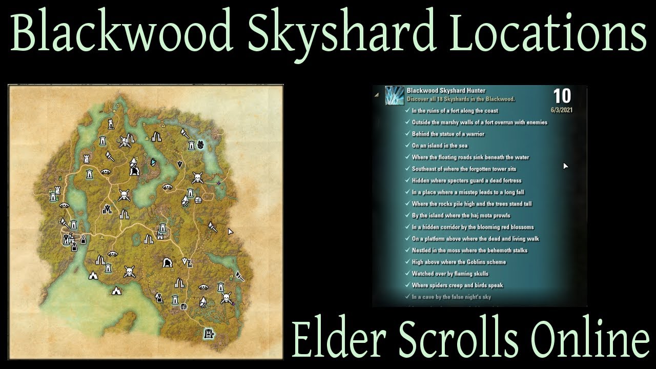 Elder Scroll Online Skyshard Locations Blackwood Skyshard Locations [Elder Scrolls Online] Eso - Youtube