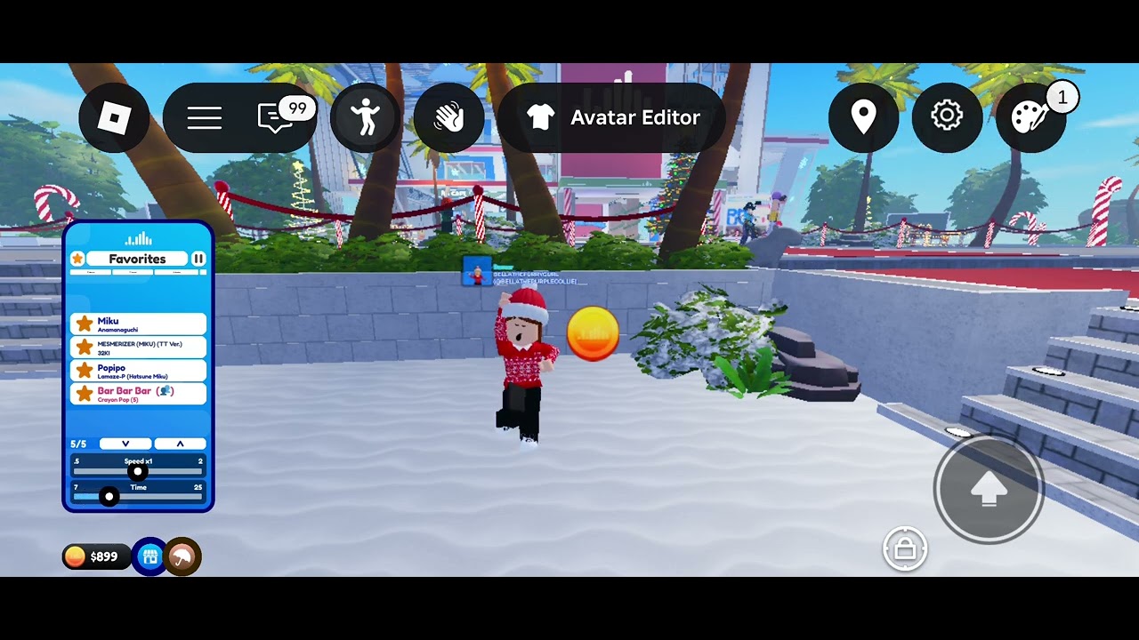 Dancing to mesmerizer tt version on Roblox in RH dance studio 