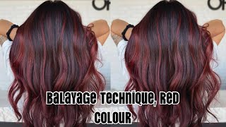 Balayage Hair Colour Red / Merchant red L’Oreal Hair Colour step by step / Balayage technique