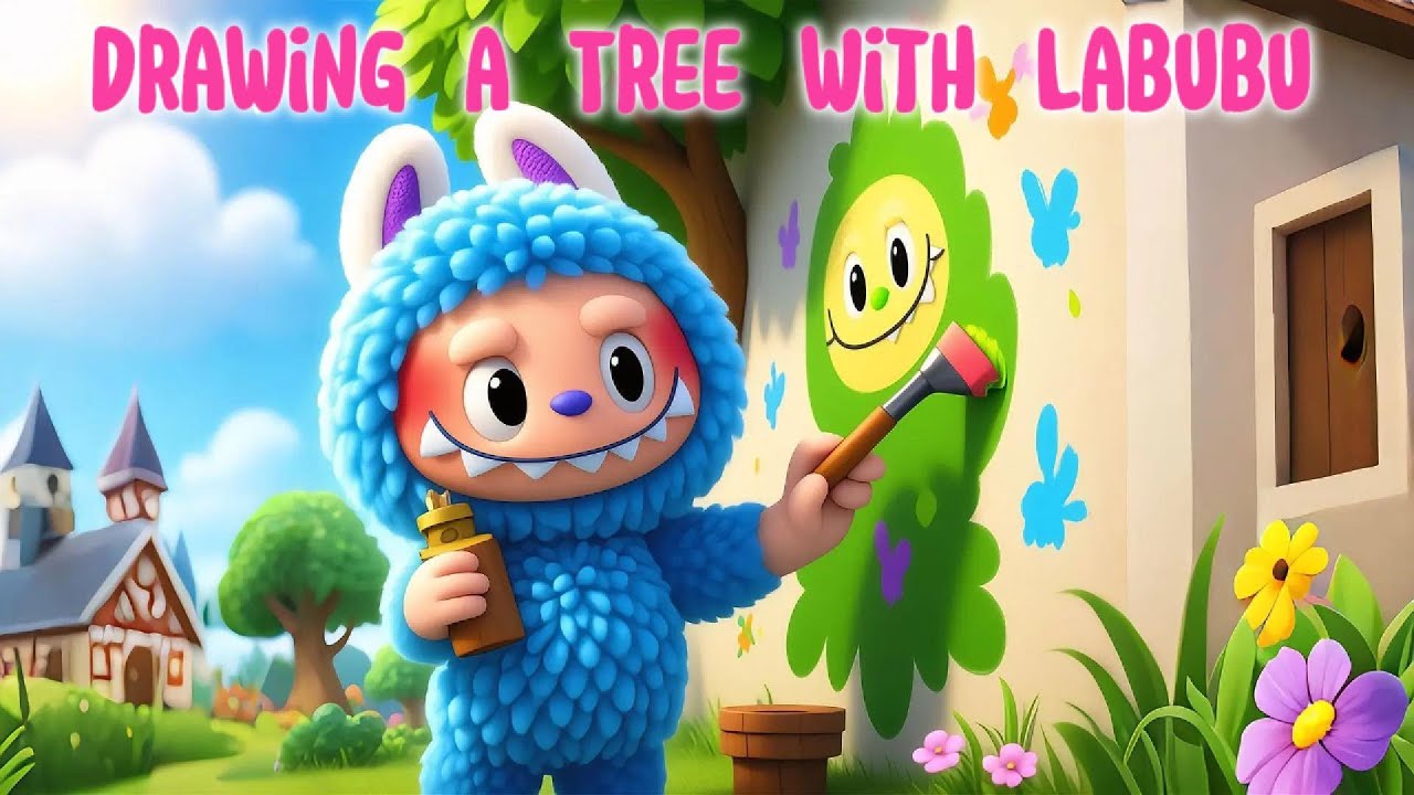 🌳🐰 Drawing a Tree with Labubu – Green and Tall! ️🎨 - YouTube